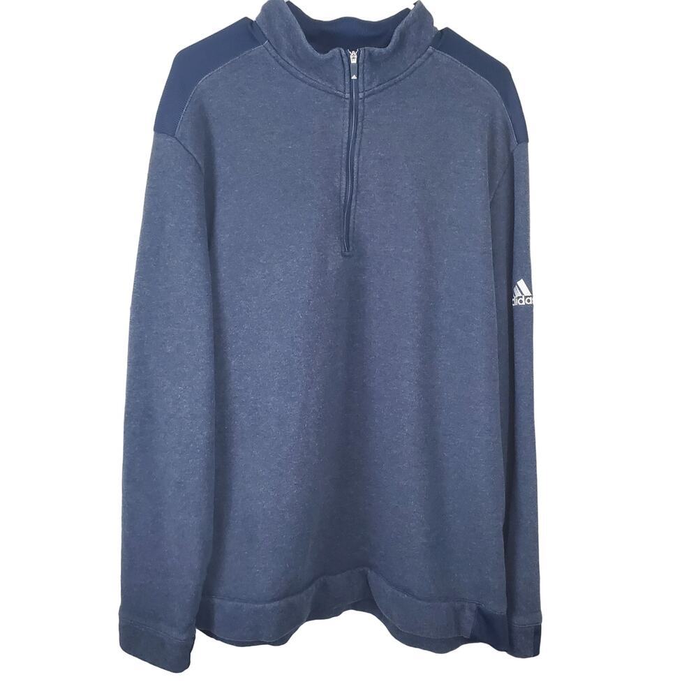 ADIDAS Navy Blue Quarter Zip Pullover Sweatshirt